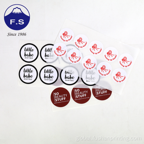 Lable Printing Custom Round Shape PVC Waterproof Sticker Paper Custom Supplier